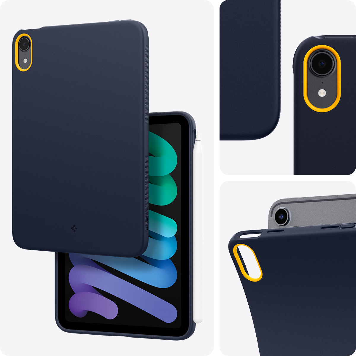 Etui Spigen Nano Pop do iPad Mini 7 gen. 2024 / 6 gen. 2021, granatowo-żółte
